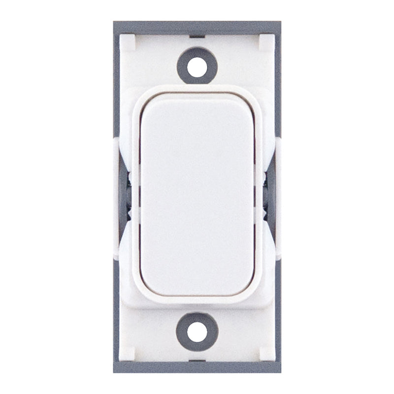 10 Amp 1 Way Modular Switch – White with White Insert