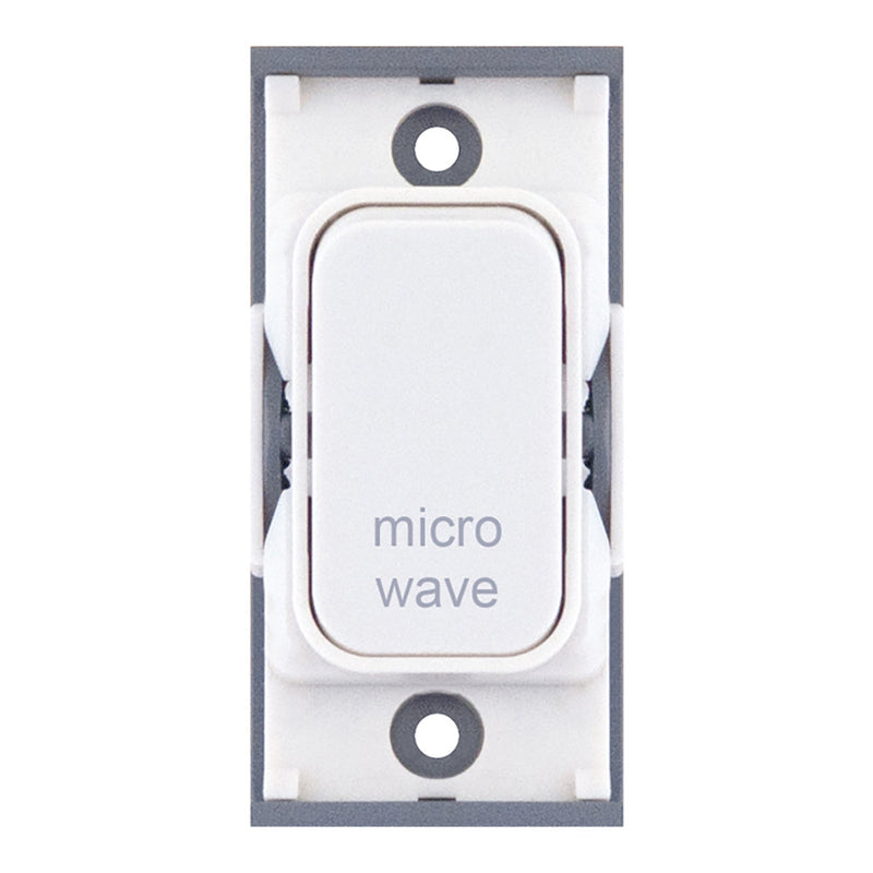 20 Amp DP Modular Switch – Marked “microwave” White