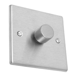 Hamilton Hartland Slimline 1 Gang 2 Way 40-400W Dimmer Switch - Satin Stainless