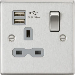 1G SOCKET B/CHROME GREY USB