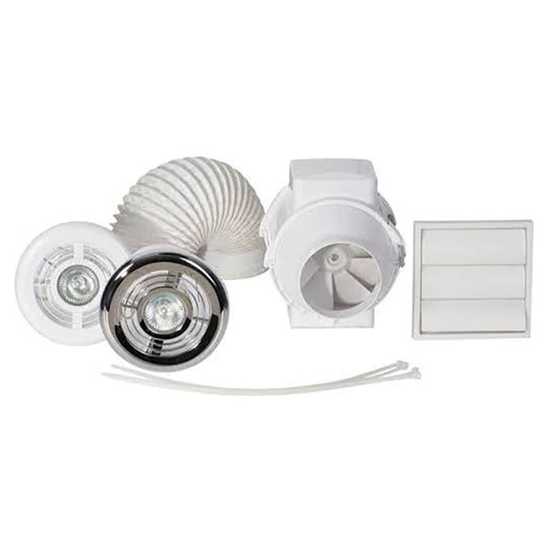 100mm Shower Light Fan Kit with Timer