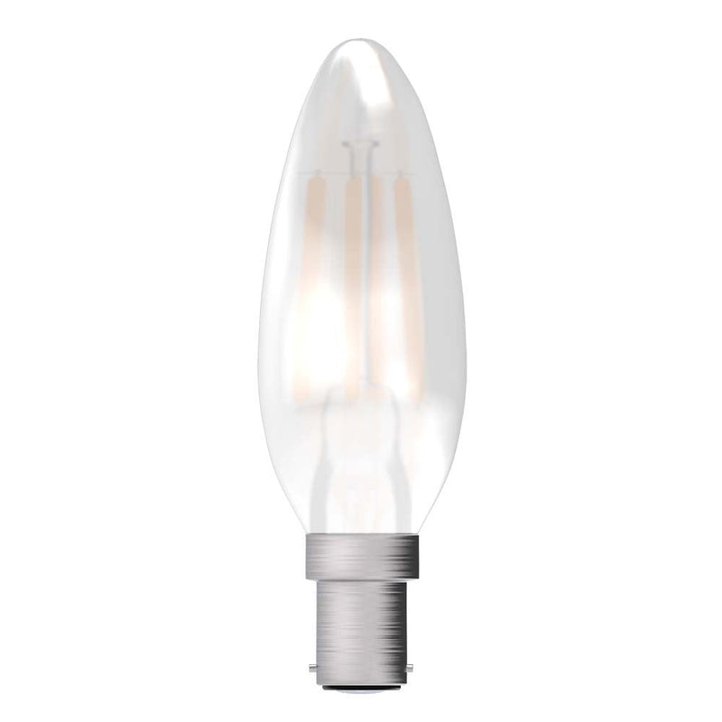 3.3W LED Filament Candle Lamp -  Satin SBC 2700K