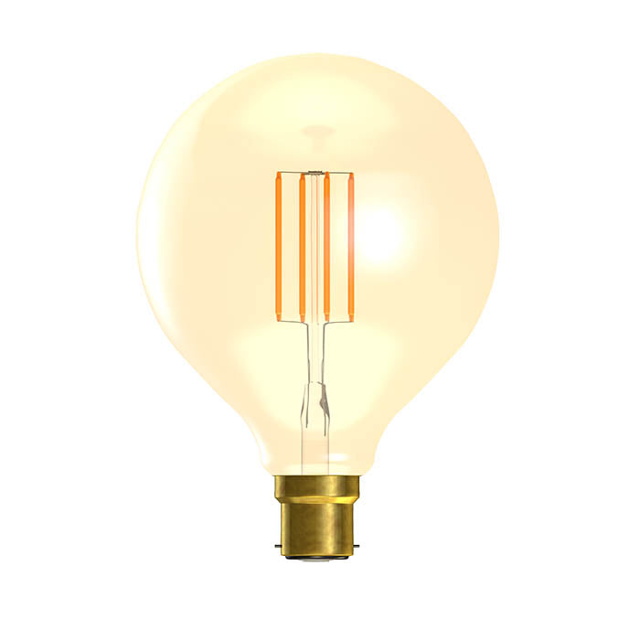 4W LED Vintage 125mm Globe  - Amber - BC 2200k