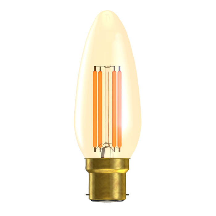 3.3W LED Vintage Candle - Amber BC 2000K