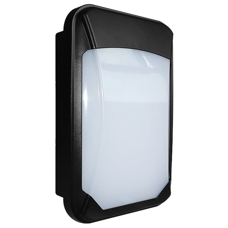 8W LED Slim Bulkhead - Black - PIR