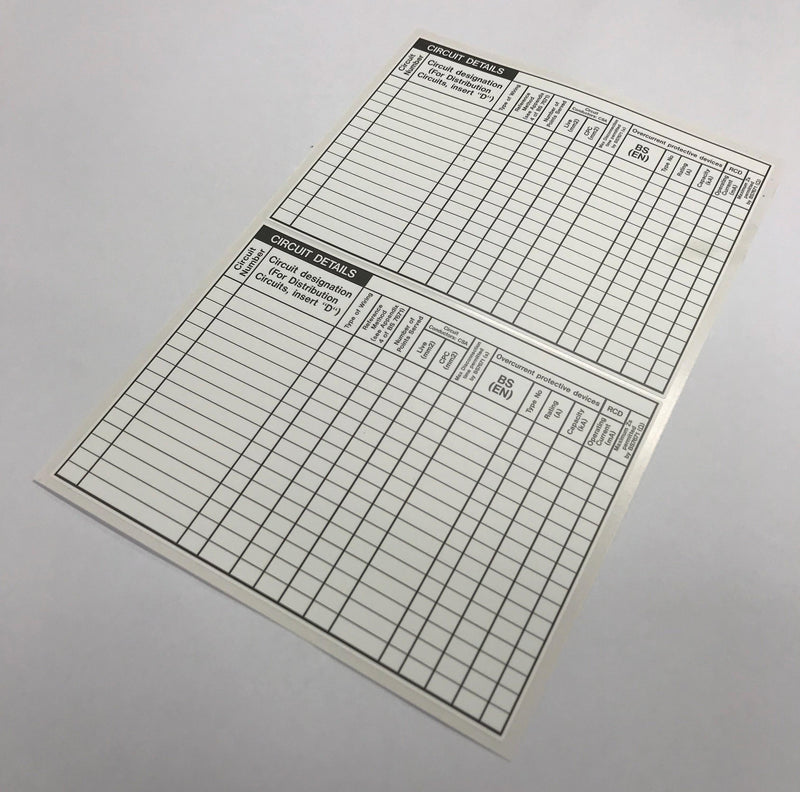 SELF-ADHESIVE VINYL 'CIRCUIT DETAIL' CHARTS