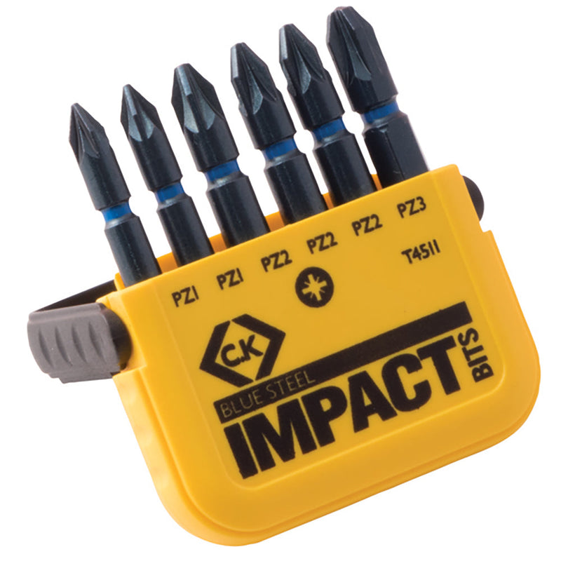 Blue Steel Impact Bit Set of 6 - PZ