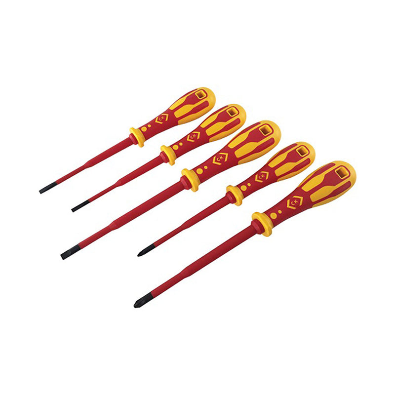 VDE Slim Screwdriver Set of 5 Slotted/PZ