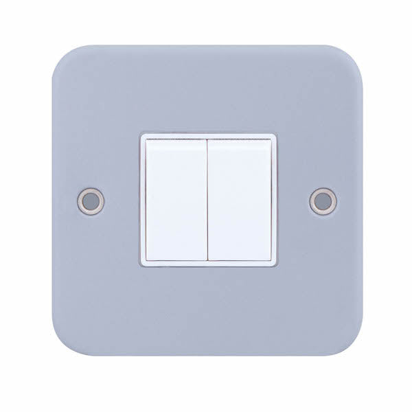 QA Metal Clad 2 Way Switch - 2 Gang