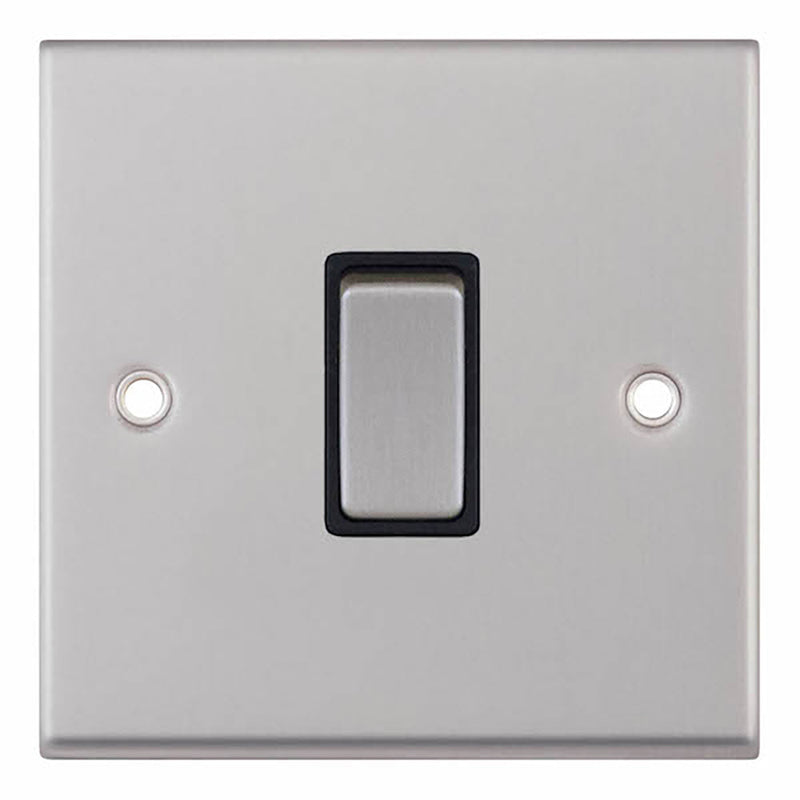 10 Amp Plate Switch – 1 Gang 2 Way Black