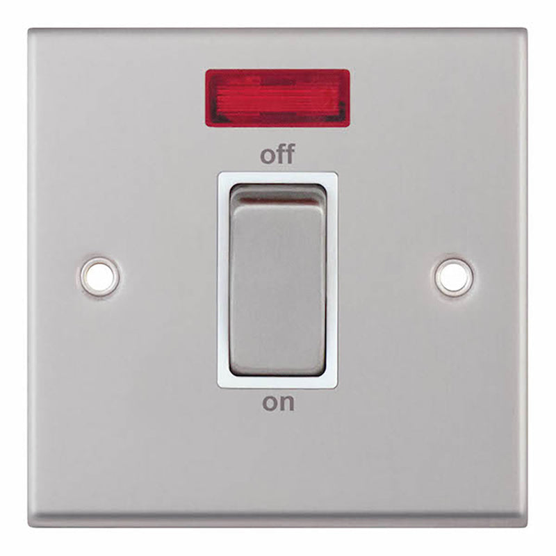 45 Amp DP Switch with Neon – 1 Gang Plate