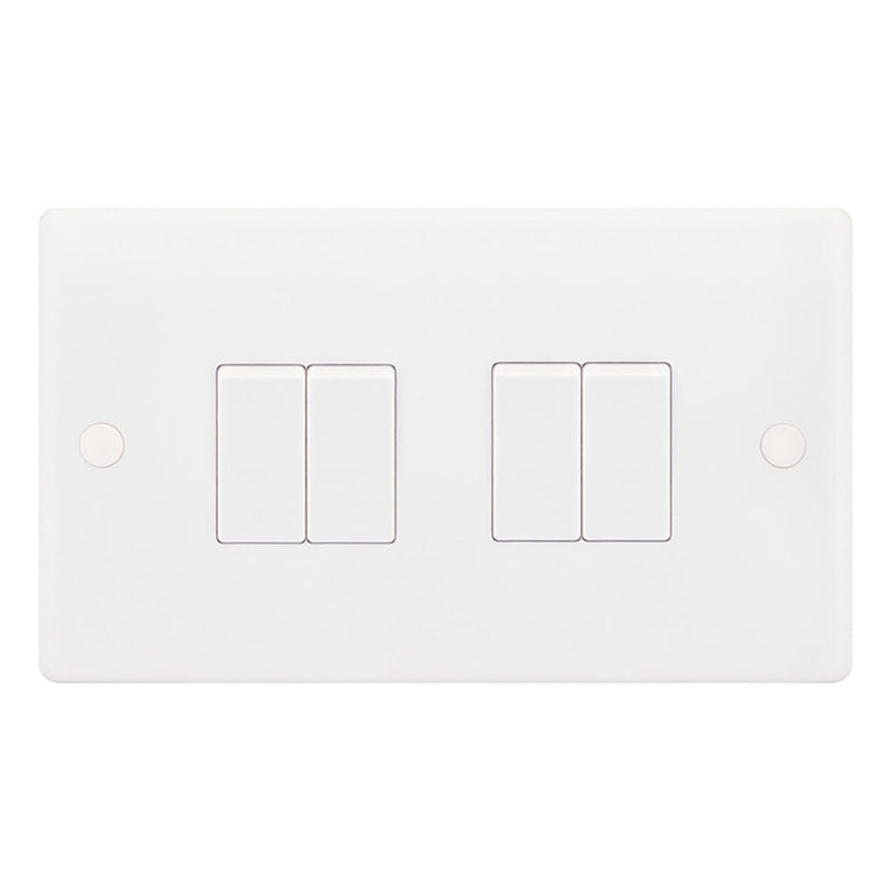 10 Amp Plate Switch – 4 Gang 2 Way – X-Rated