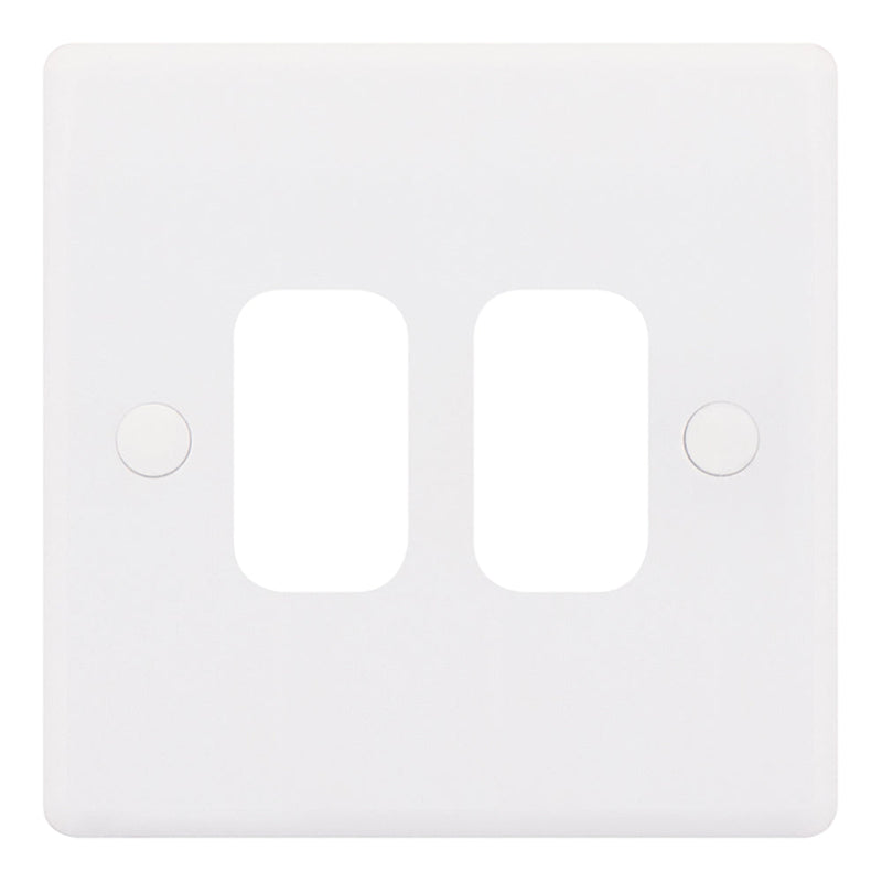 2 Aperture Modular Plate – Smooth – White