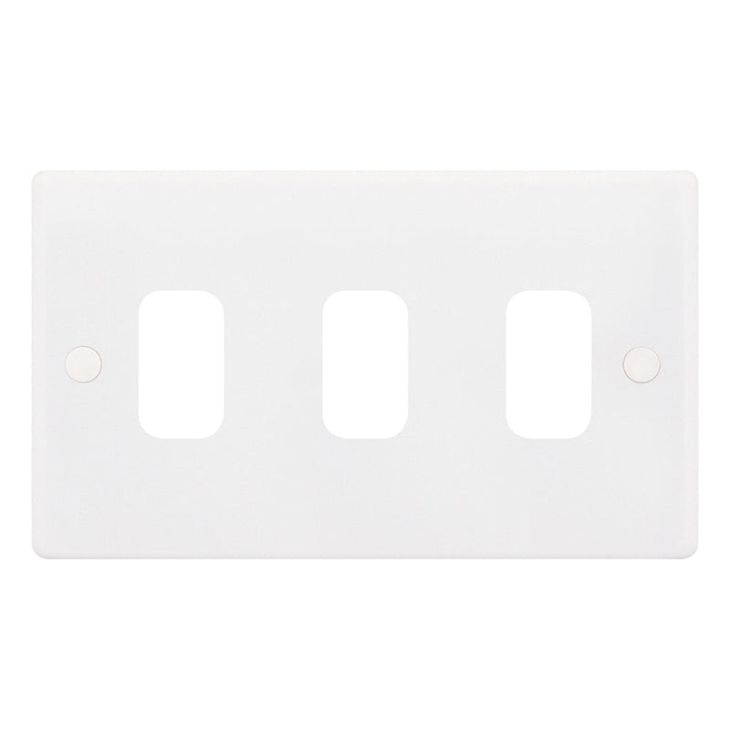 3 Aperture Modular Plate – Smooth – White