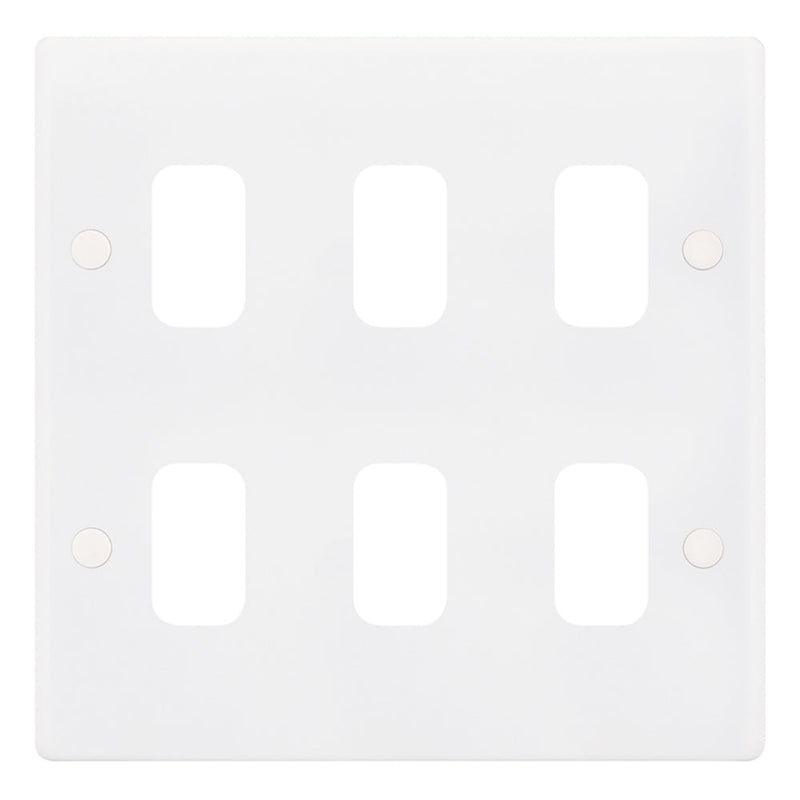 6 Aperture Modular Plate – Smooth – White