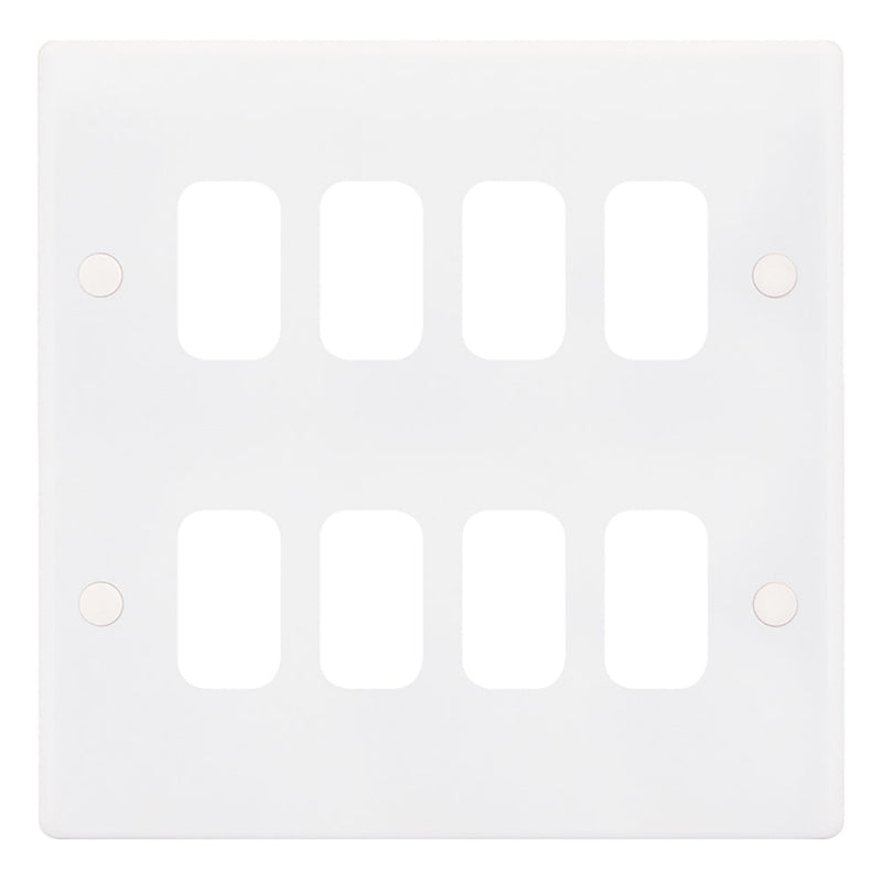 8 Aperture Modular Plate – Smooth – White