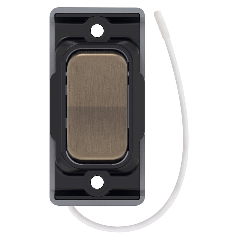 Retractive On / Off Switch – Antique Brass with Black Insert