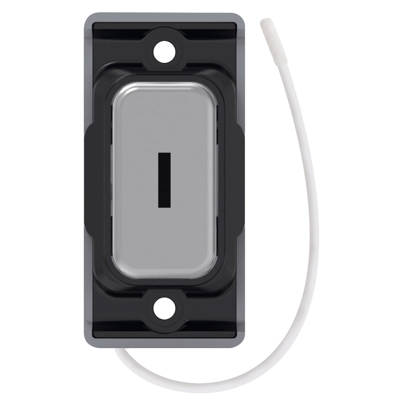 Push On / Off Emergency Key Switch - Satin Chrome with Black Insert