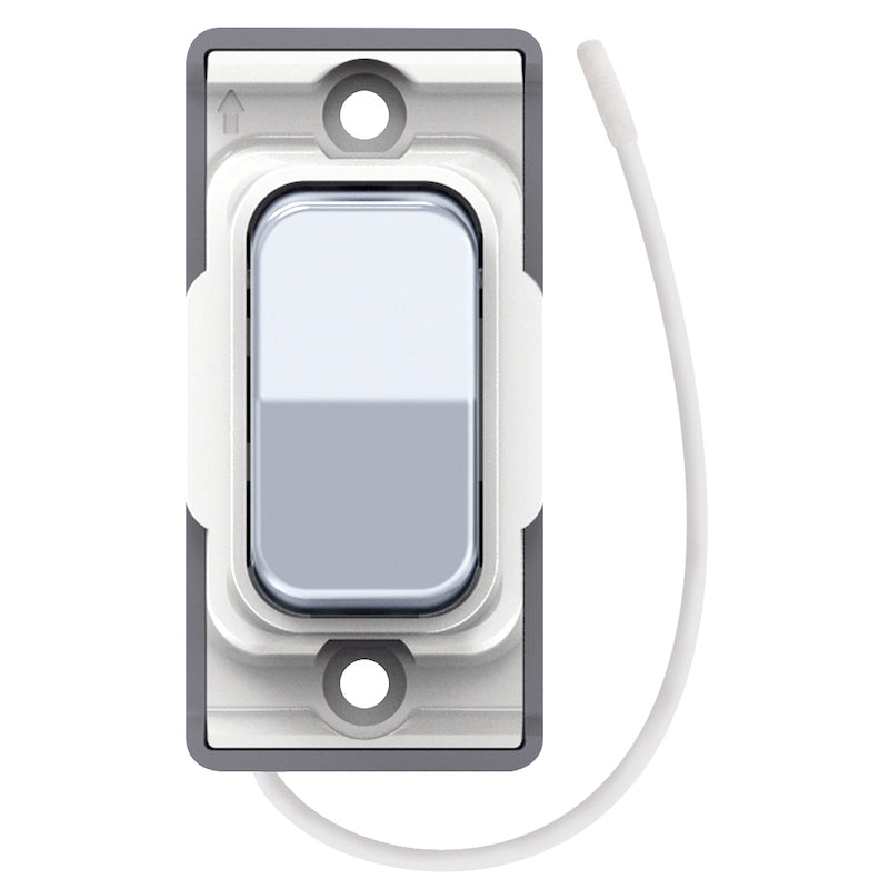 Retractive On / Off Switch – Polished Chrome with White Insert