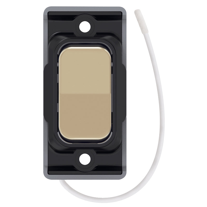 Retractive On / Off Switch – Satin Brass with Black Insert