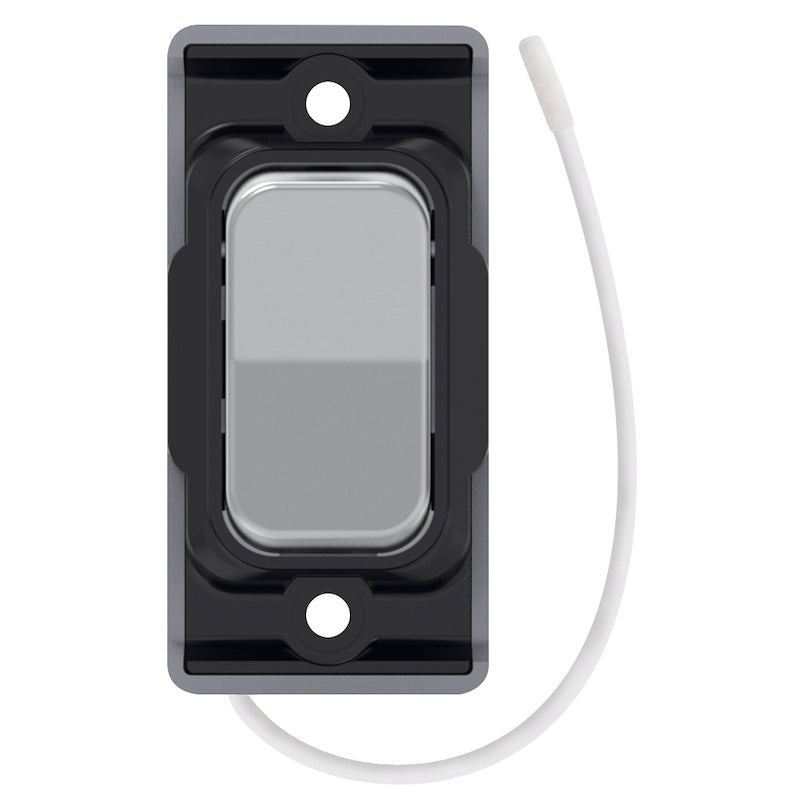 Retractive On / Off Switch – Satin Chrome with Black Insert