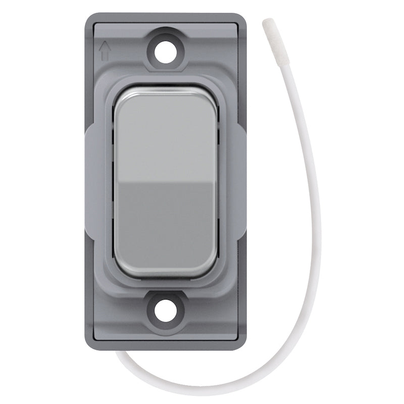 Retractive On / Off Switch – Satin Chrome with Grey Insert