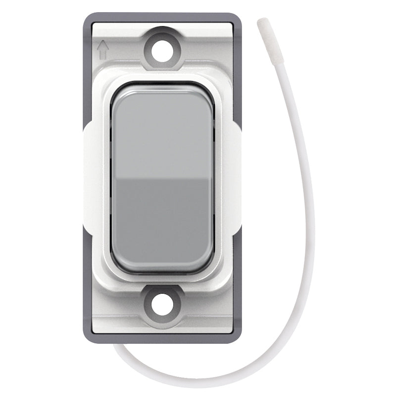 Retractive On / Off Switch – Satin Chrome with White Insert