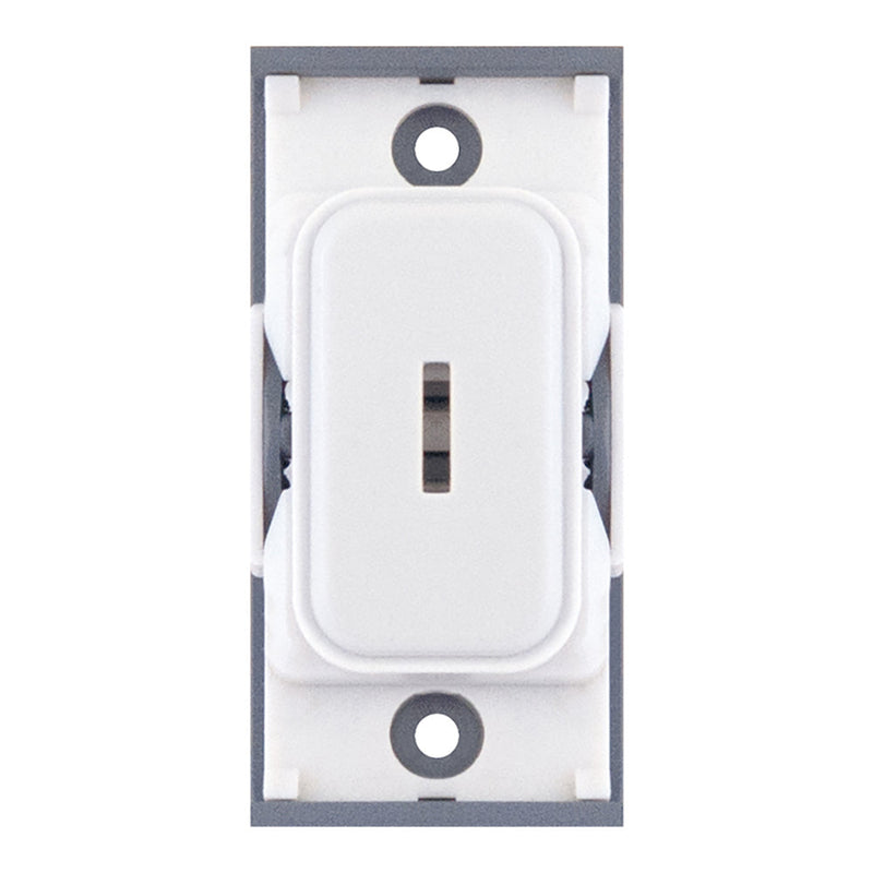 20 Amp DP 1 Way Key Switch – White with White Insert