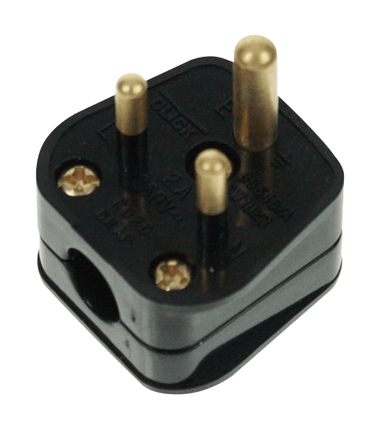 2AMP BLACK ROUND PIN PLUG