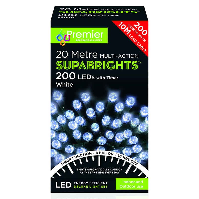 SUPA BRIGHTS 16 METRE 200 LED LIGHTS - WHITE