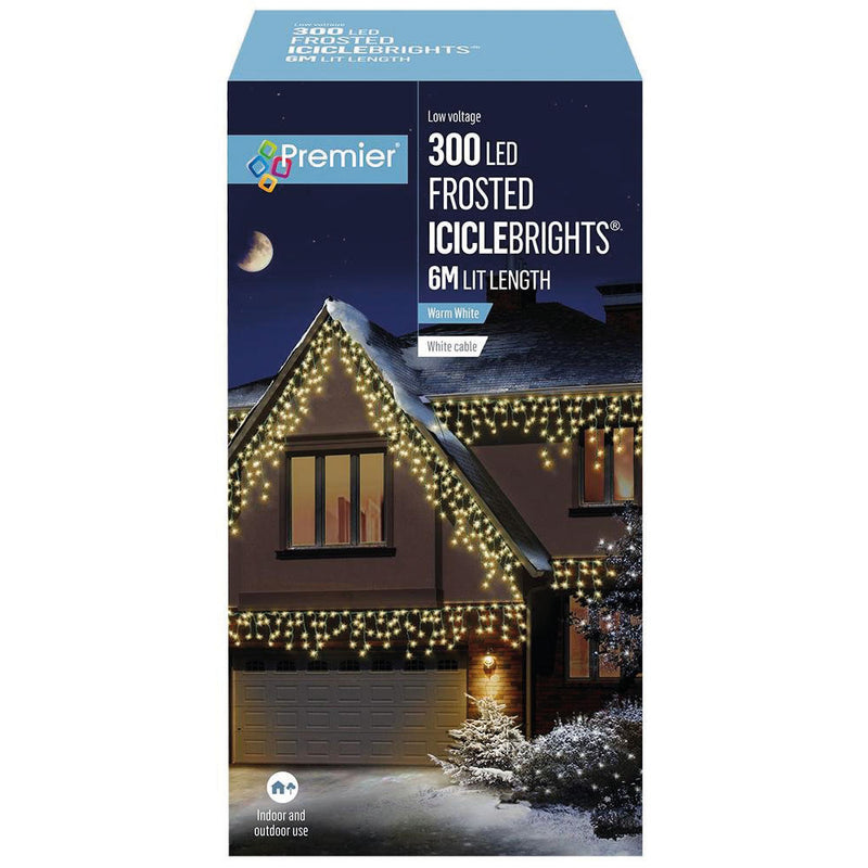 300 Frosted Icicle LED Lights - Warm White