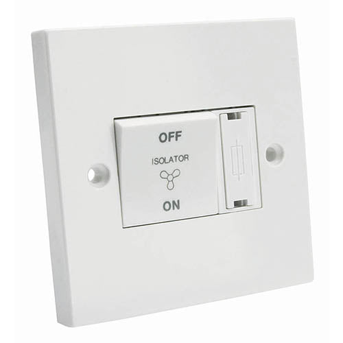 3 Pole Fused Fan Isolator Switch - White