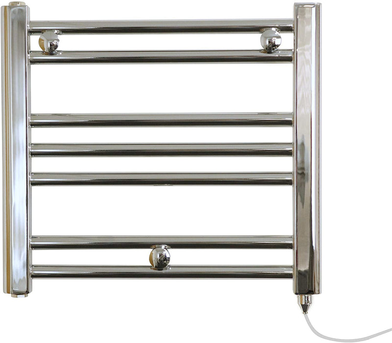 Prefilled Electric Heated Chrome Towel Rail 150w 450mm x 406mm