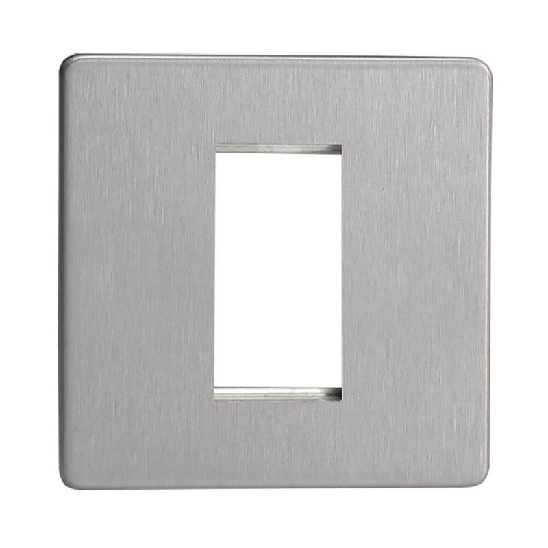 Varilight Data Grid Plate (1 Grid Space) - Brushed Steel