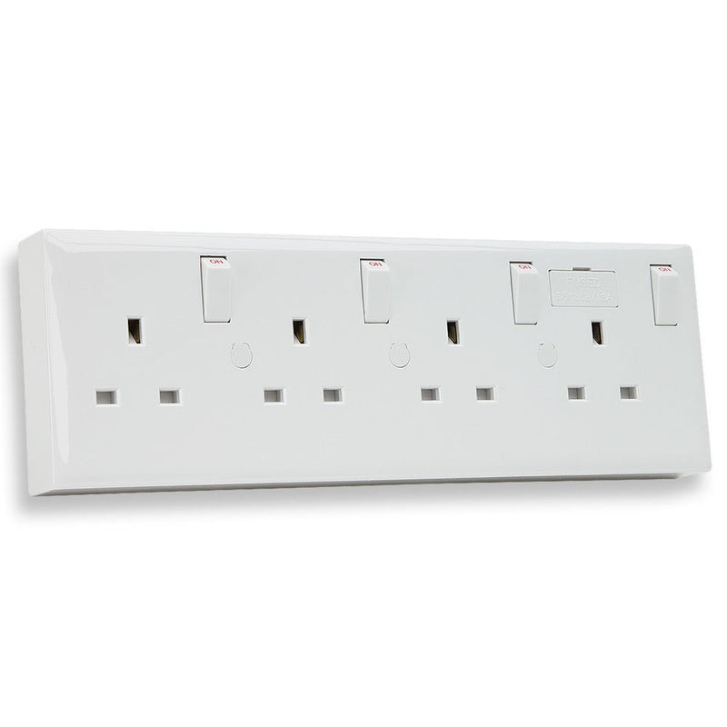 1 or 2 to 4 Gang Converter Socket - 13 Amp