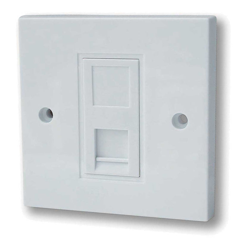 1 Gang CAT5E RJ45 Outlet Plate - White