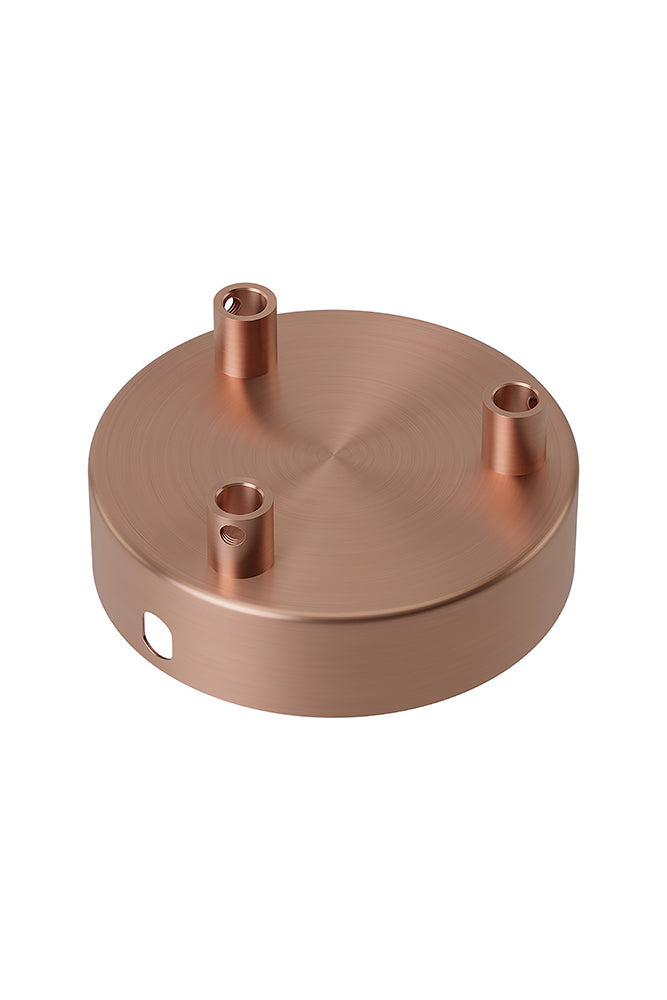 Calex Metal Ceiling Rose, 100mm 3 Hole - matt copper