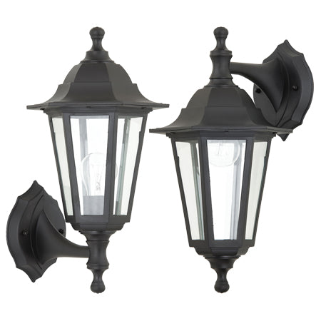 60W Up or Down Outdoor Garden Porch Lantern Wall Light - IP44