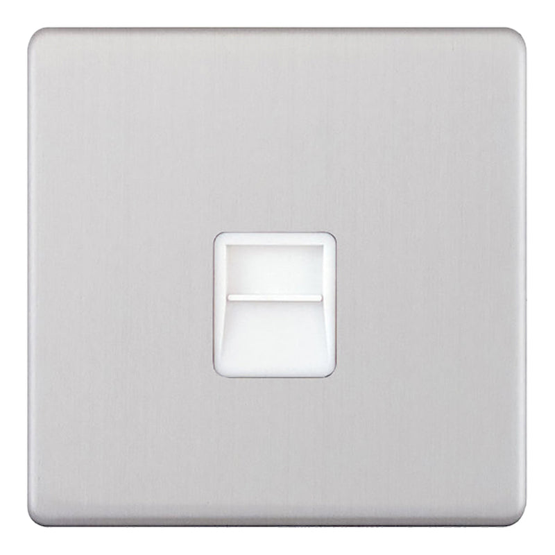 MASTER TELEPHONE SOCKET S/CHROME WHITE INS