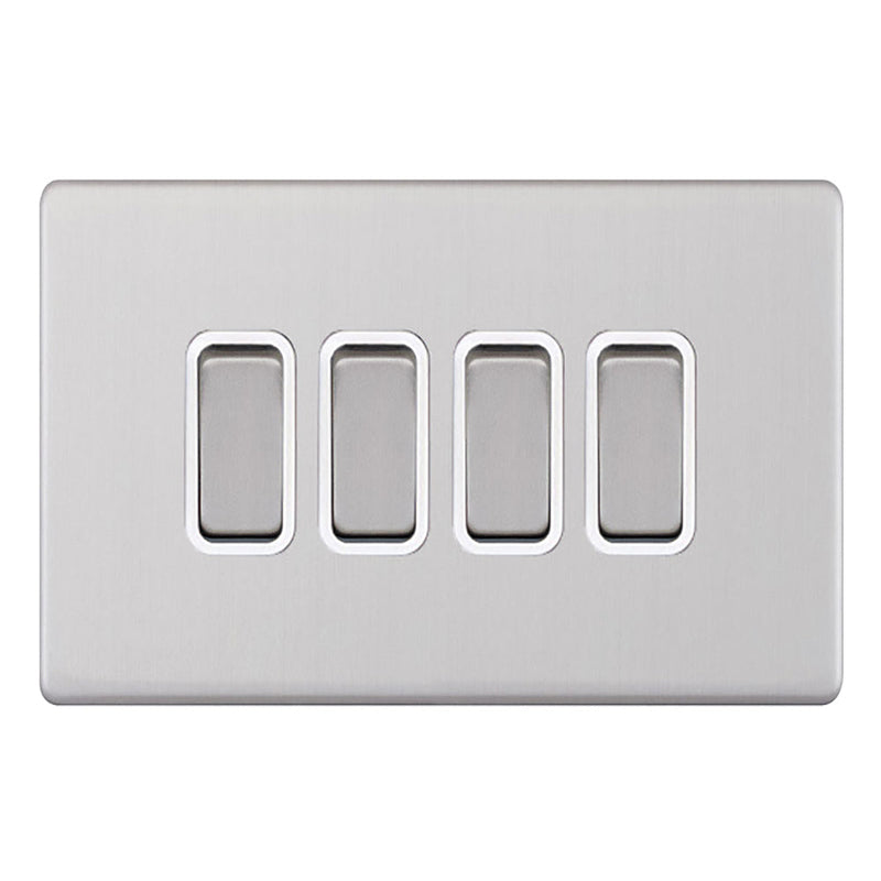 4 GANG 2 WAY SWITCH P/CHROME WHITE INS