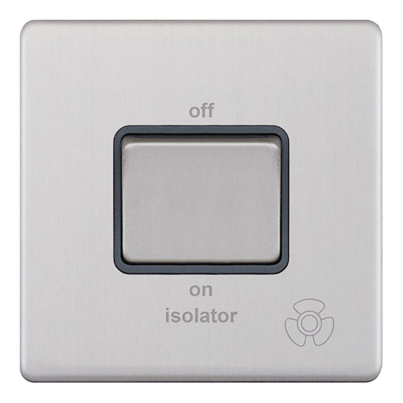 FAN ISOLATOR SWITCH S/CHROME BLACK INS