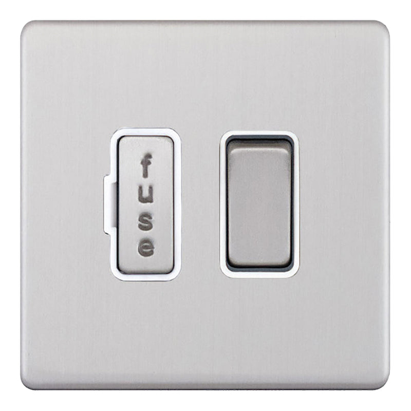 13A SWITCHED CONNECTION UNIT P/CHROME WHITE INS