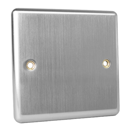 Magna Brushed Steel 1 Gang Blanking Plate