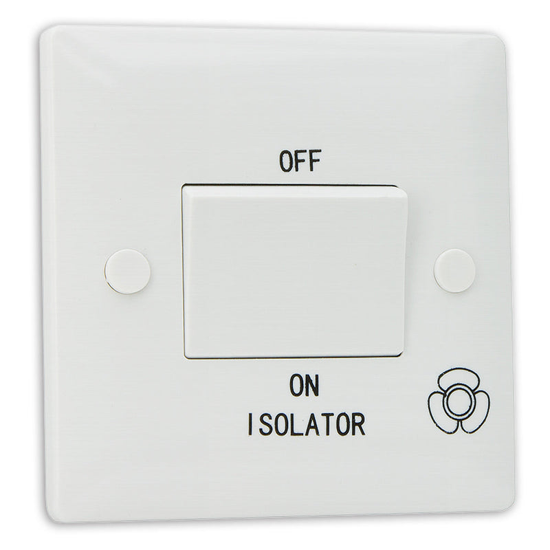 Slimline White 3 Pole Fan Isolator Switch