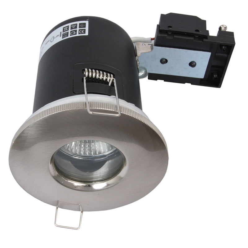 GU10 Shower Fire Rated Downlight - Satin Chrome