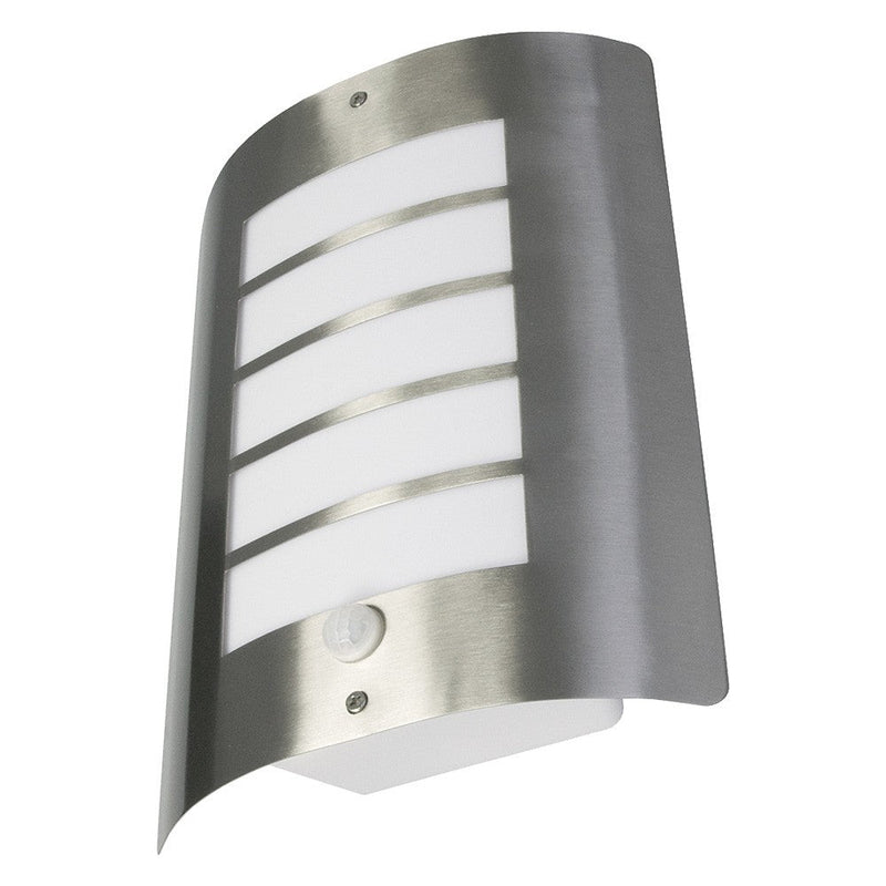 Avon 60 Watt IP44 Outdoor Wall Light With PIR - Stainless Steel