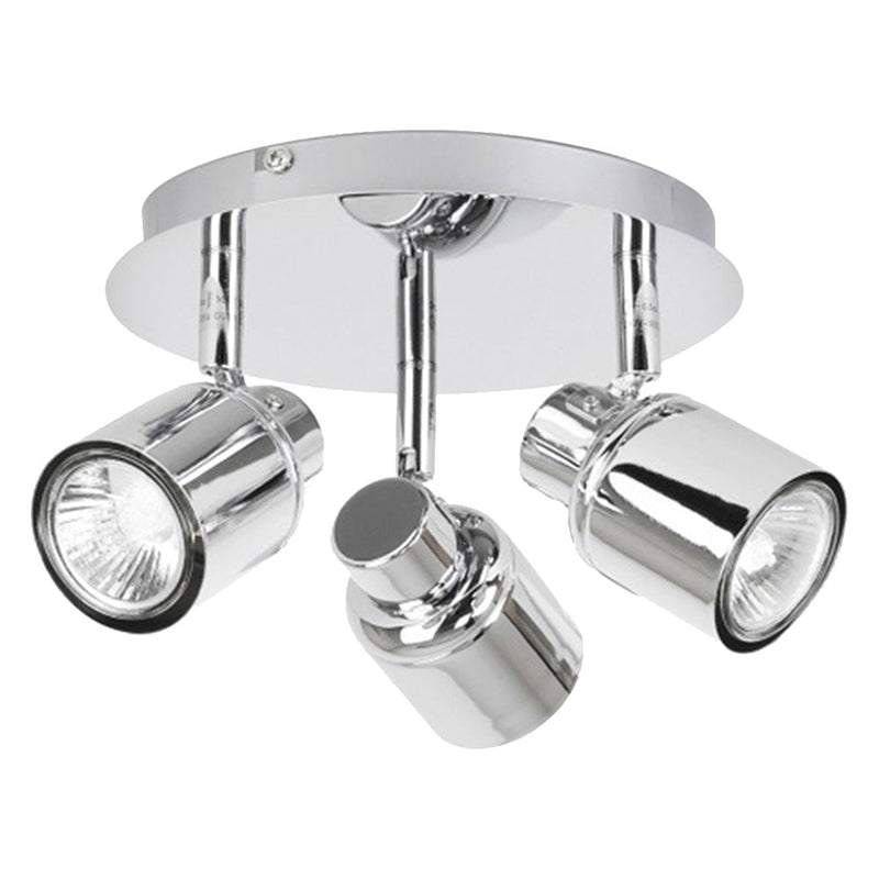 150W 3 Head GU10 Bathroom IP44 Polished Chrome Adjustable Spotlight