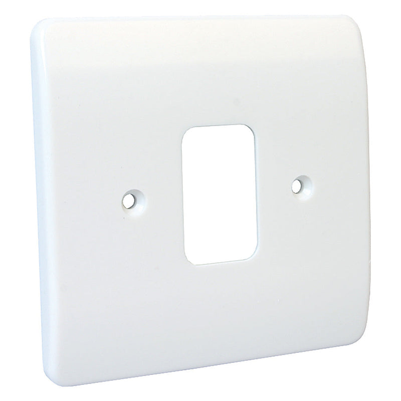 MK Logic Plus 1 Gang Frontplate - White - White