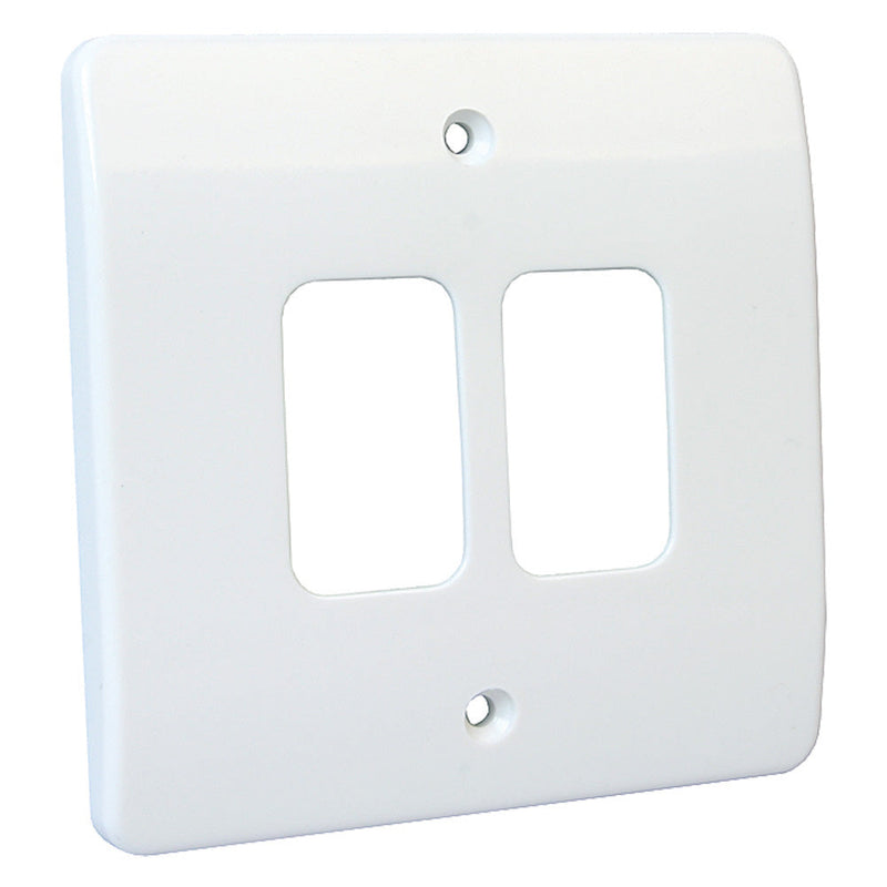 MK Logic Plus 2 Gang Frontplate - White  - White