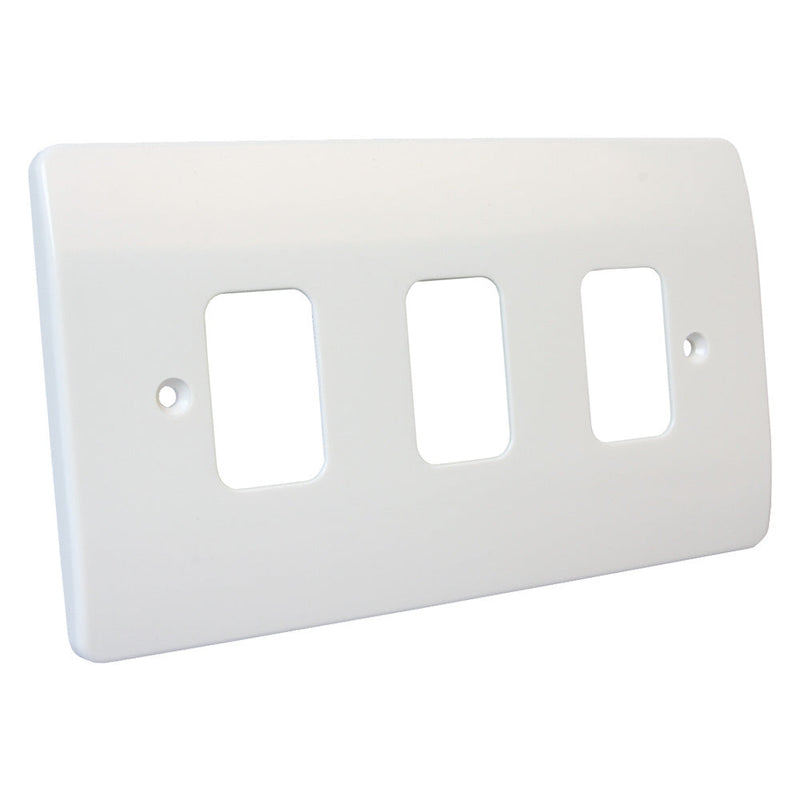 MK Logic Plus 3 Gang Frontplate - White  - White